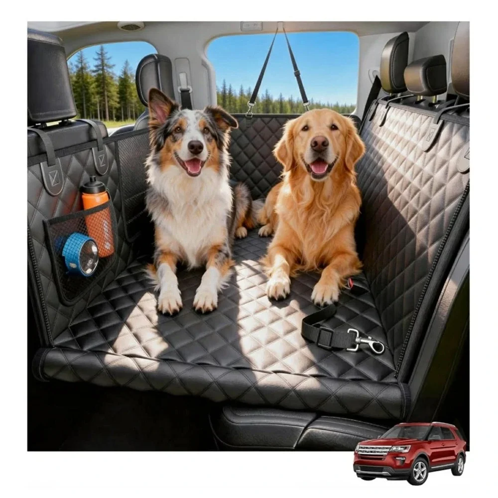 Wigoo Dog Car Seat Cover For Back Seat 450lbs Hardbottom Dog‎ Hammock Waterproof